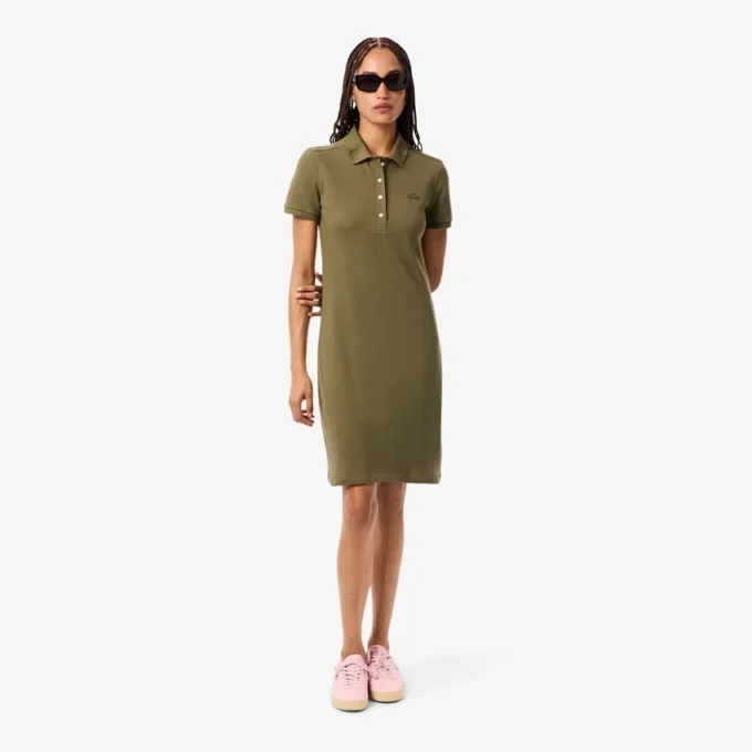 Slim-Fit-Stretch-Mini-Piqué-Poloshirt-Kleid für Damen Slim-Fit-Stretch-Mini-Piqué-Poloshirt-Kleid für Damen