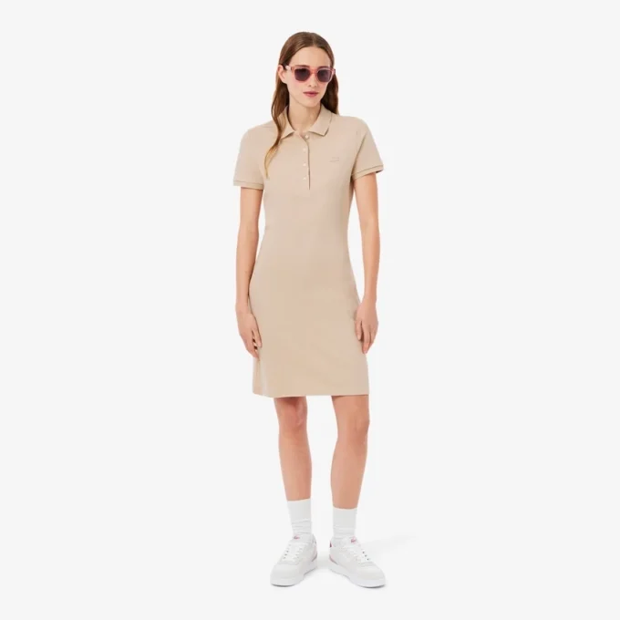 Slim-Fit-Stretch-Mini-Piqué-Poloshirt-Kleid für Damen Slim-Fit-Stretch-Mini-Piqué-Poloshirt-Kleid für Damen