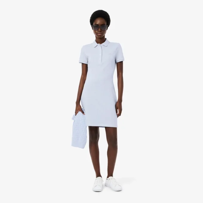 Slim-Fit-Stretch-Mini-Piqué-Poloshirt-Kleid für Damen Slim-Fit-Stretch-Mini-Piqué-Poloshirt-Kleid für Damen