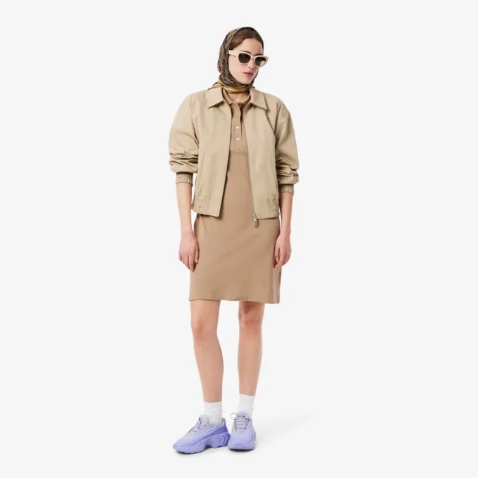 Slim-Fit-Stretch-Mini-Piqué-Poloshirt-Kleid für Damen Slim-Fit-Stretch-Mini-Piqué-Poloshirt-Kleid für Damen
