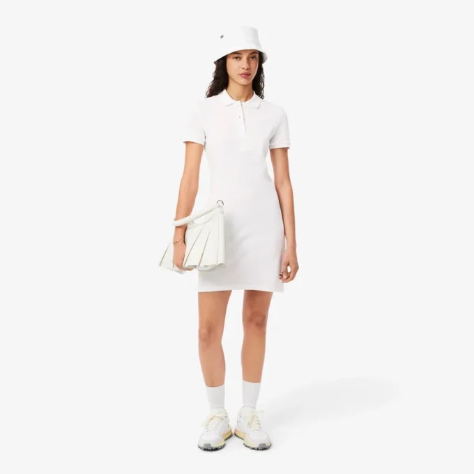 Slim-Fit-Stretch-Mini-Piqué-Poloshirt-Kleid für Damen Slim-Fit-Stretch-Mini-Piqué-Poloshirt-Kleid für Damen