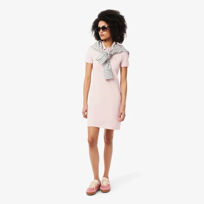 Slim-Fit-Stretch-Mini-Piqué-Poloshirt-Kleid für Damen Slim-Fit-Stretch-Mini-Piqué-Poloshirt-Kleid für Damen