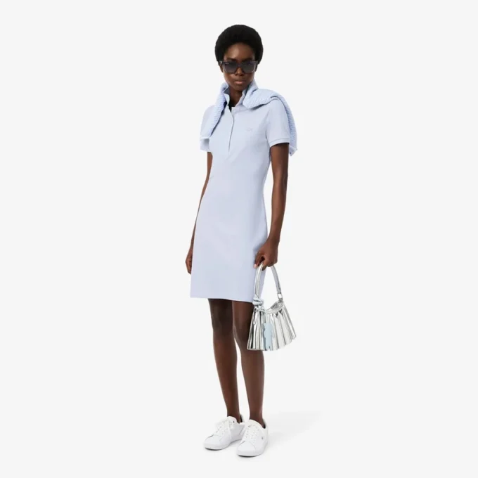 Slim-Fit-Stretch-Mini-Piqué-Poloshirt-Kleid für Damen Slim-Fit-Stretch-Mini-Piqué-Poloshirt-Kleid für Damen
