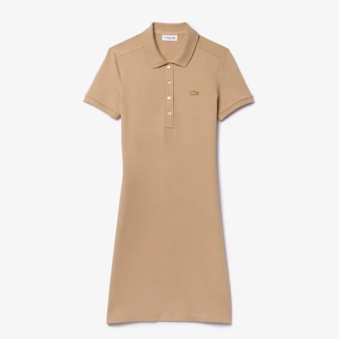 Slim-Fit-Stretch-Mini-Piqué-Poloshirt-Kleid für Damen Slim-Fit-Stretch-Mini-Piqué-Poloshirt-Kleid für Damen