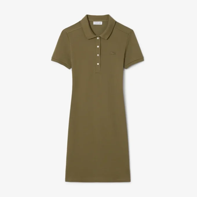 Slim-Fit-Stretch-Mini-Piqué-Poloshirt-Kleid für Damen Slim-Fit-Stretch-Mini-Piqué-Poloshirt-Kleid für Damen