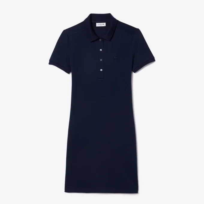 Slim-Fit-Stretch-Mini-Piqué-Poloshirt-Kleid für Damen Slim-Fit-Stretch-Mini-Piqué-Poloshirt-Kleid für Damen