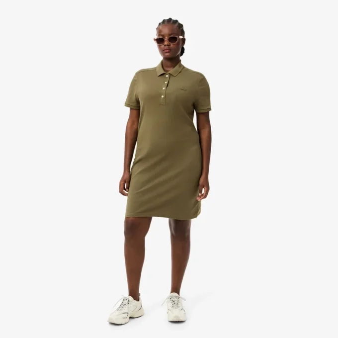 Slim-Fit-Stretch-Mini-Piqué-Poloshirt-Kleid für Damen Slim-Fit-Stretch-Mini-Piqué-Poloshirt-Kleid für Damen