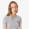 Slim-Fit-T-Shirt aus geripptem Baumwollstoff für Damen