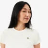 Slim-Fit-T-Shirt aus geripptem Baumwollstoff für Damen Slim-Fit-T-Shirt aus geripptem Baumwollstoff für Damen