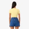 Slim-Fit-T-Shirt aus geripptem Baumwollstoff für Damen Slim-Fit-T-Shirt aus geripptem Baumwollstoff für Damen