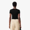 Slim-Fit-T-Shirt aus geripptem Baumwollstoff für Damen Slim-Fit-T-Shirt aus geripptem Baumwollstoff für Damen