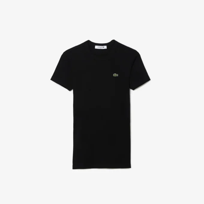 Slim-Fit-T-Shirt aus geripptem Baumwollstoff für Damen Slim-Fit-T-Shirt aus geripptem Baumwollstoff für Damen