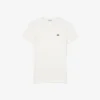 Slim-Fit-T-Shirt aus geripptem Baumwollstoff für Damen Slim-Fit-T-Shirt aus geripptem Baumwollstoff für Damen