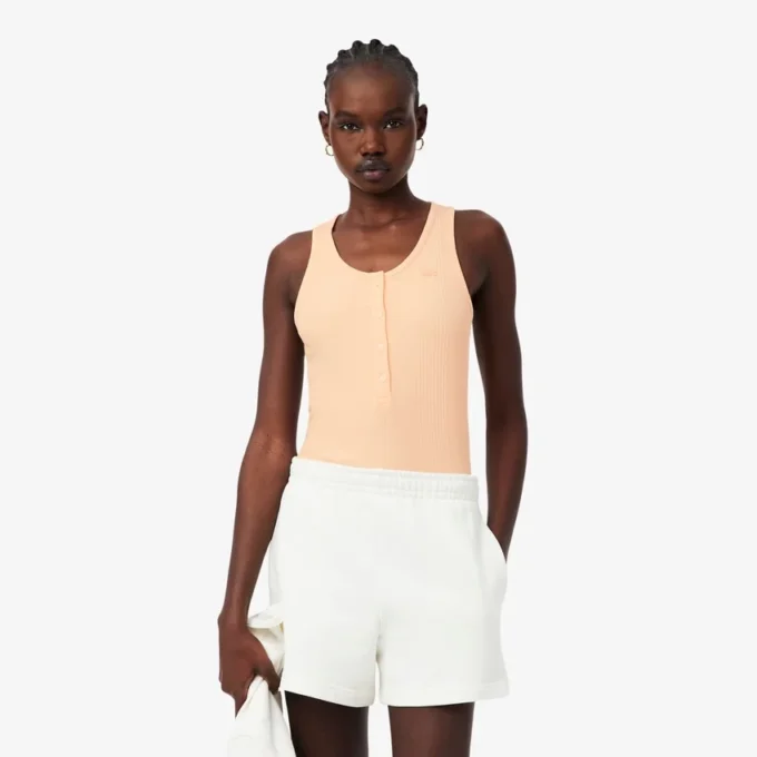 Slim Fit Tanktop aus gerippter Baumwolle Slim Fit Tanktop aus gerippter Baumwolle