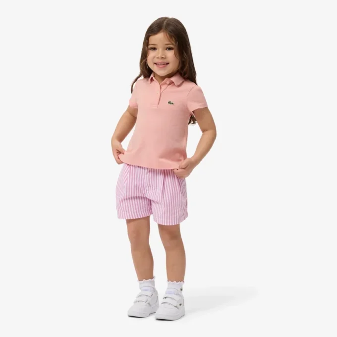 Stretch-Bermudashorts aus gestreiftem Oxford-Stoff Stretch-Bermudashorts aus gestreiftem Oxford-Stoff
