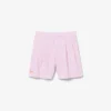 Stretch-Bermudashorts aus gestreiftem Oxford-Stoff Stretch-Bermudashorts aus gestreiftem Oxford-Stoff