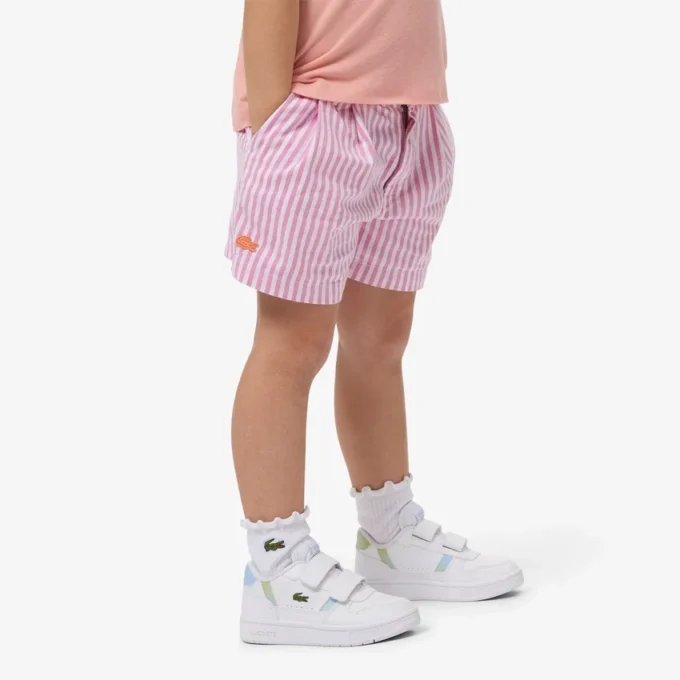 Stretch-Bermudashorts aus gestreiftem Oxford-Stoff Stretch-Bermudashorts aus gestreiftem Oxford-Stoff