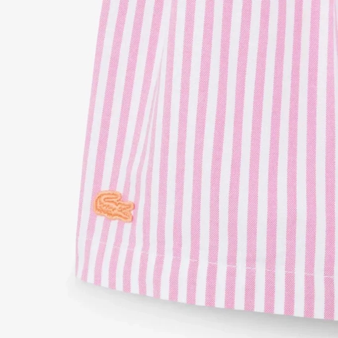 Stretch-Bermudashorts aus gestreiftem Oxford-Stoff Stretch-Bermudashorts aus gestreiftem Oxford-Stoff