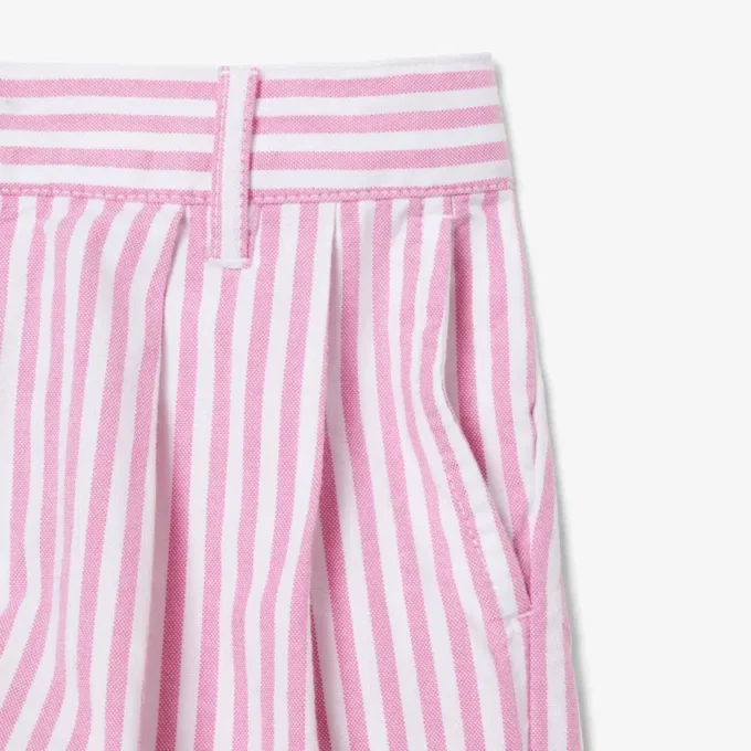 Stretch-Bermudashorts aus gestreiftem Oxford-Stoff Stretch-Bermudashorts aus gestreiftem Oxford-Stoff