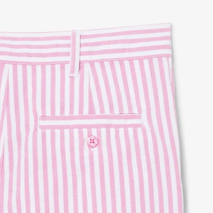 Stretch-Bermudashorts aus gestreiftem Oxford-Stoff Stretch-Bermudashorts aus gestreiftem Oxford-Stoff