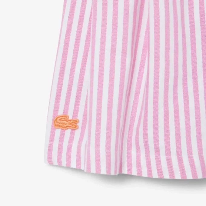 Stretch-Bermudashorts aus gestreiftem Oxford-Stoff Stretch-Bermudashorts aus gestreiftem Oxford-Stoff