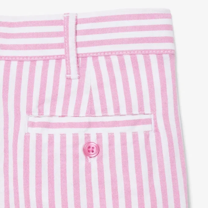 Stretch-Bermudashorts aus gestreiftem Oxford-Stoff Stretch-Bermudashorts aus gestreiftem Oxford-Stoff