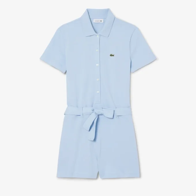 Stretch-Piqué-Playsuit mit Polokragen Stretch-Piqué-Playsuit mit Polokragen