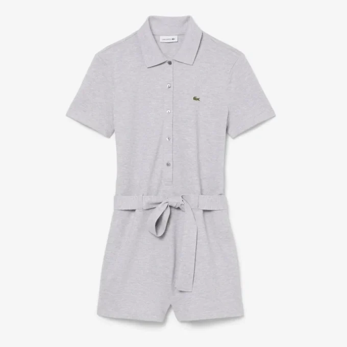 Stretch-Piqué-Playsuit mit Polokragen Stretch-Piqué-Playsuit mit Polokragen