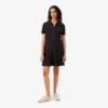 Stretch-Piqué-Poloshirt-Kleid mit Falten Stretch-Piqué-Poloshirt-Kleid mit Falten