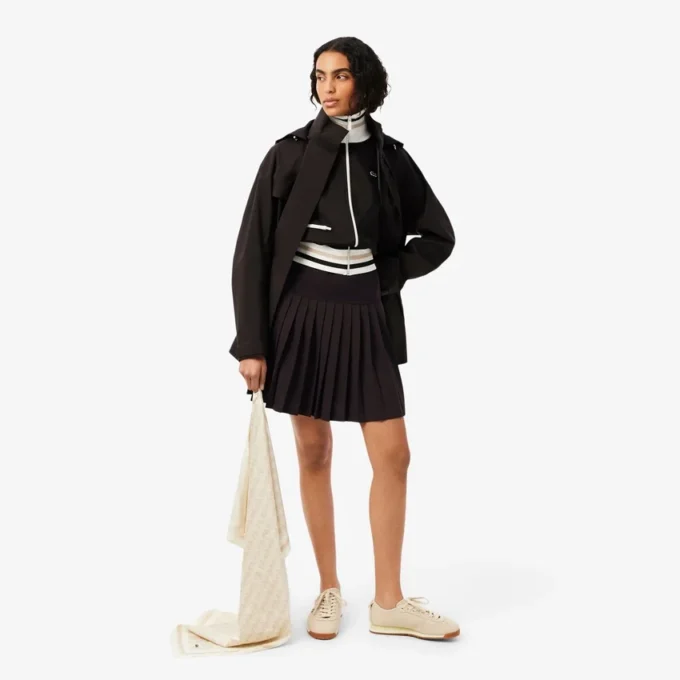 Stretch-Piqué-Poloshirt-Kleid mit Falten Stretch-Piqué-Poloshirt-Kleid mit Falten