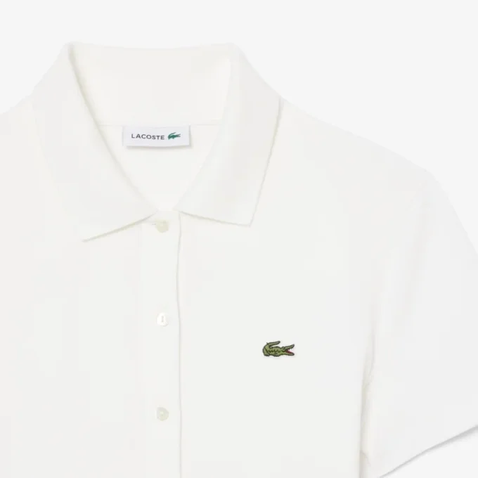 Stretch-Piqué-Poloshirt-Kleid mit Falten Stretch-Piqué-Poloshirt-Kleid mit Falten
