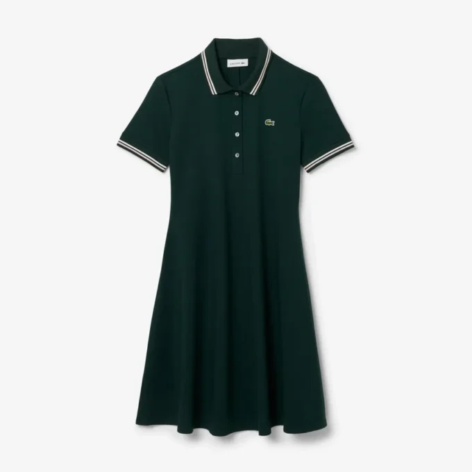 Stretch-Skaterkleid mit Poloshirt-Kragen für Damen Stretch-Skaterkleid mit Poloshirt-Kragen für Damen