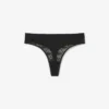 String-Slip mit Logo und Spitzenbesatz String-Slip mit Logo und Spitzenbesatz