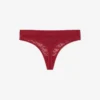 String-Slip mit Logo und Spitzenbesatz String-Slip mit Logo und Spitzenbesatz