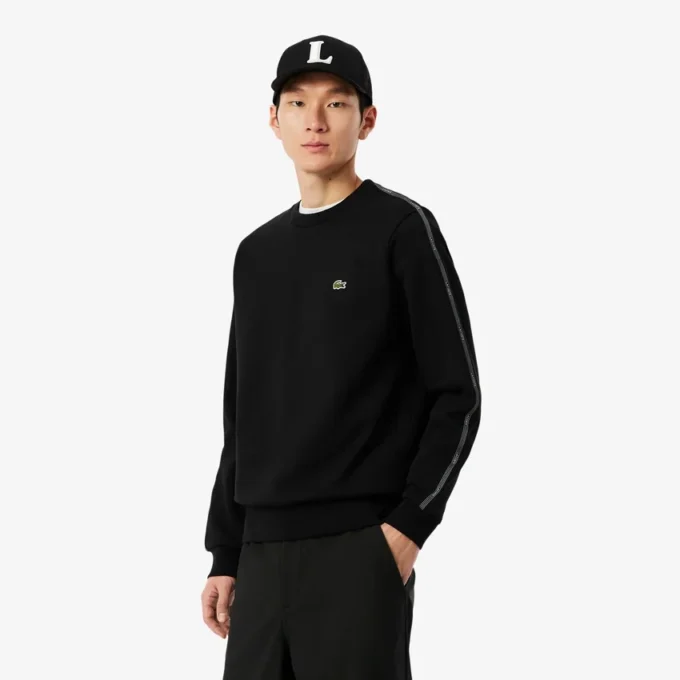 Sweatshirt aus Fleece mit Streifenbündchen Sweatshirt aus Fleece mit Streifenbündchen