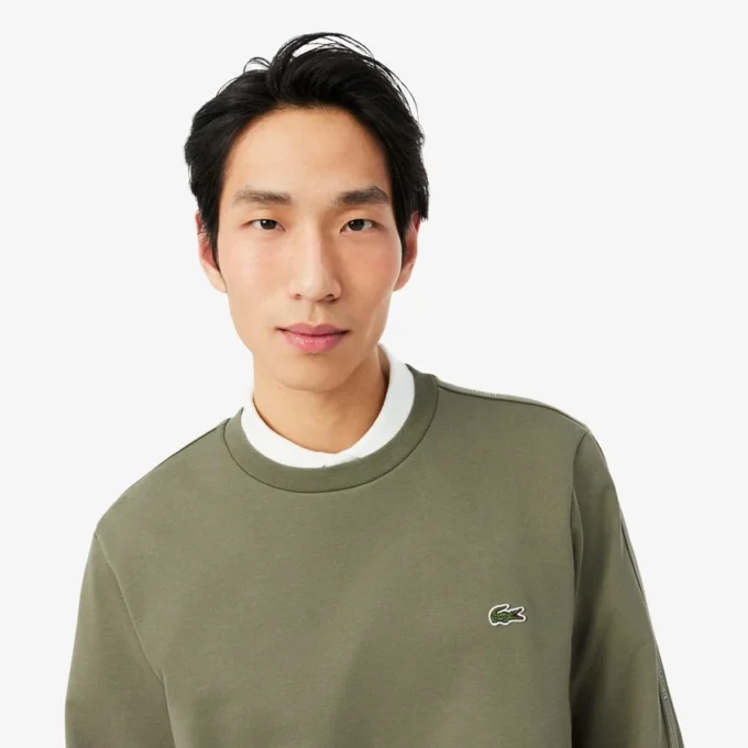Sweatshirt aus Fleece mit Streifenbündchen Sweatshirt aus Fleece mit Streifenbündchen
