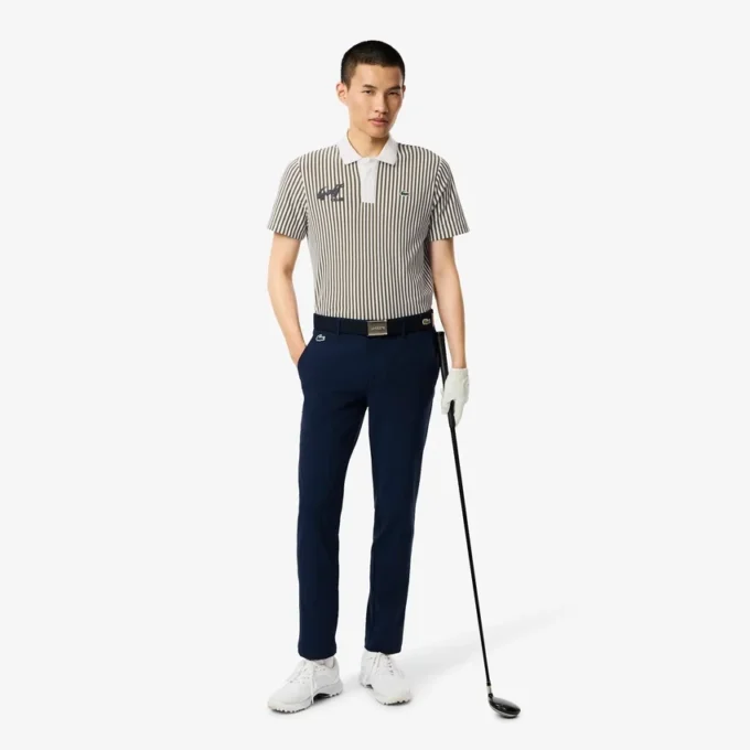 Thermoregulierendes gestreiftes Golf-Poloshirt für Herren Thermoregulierendes gestreiftes Golf-Poloshirt für Herren