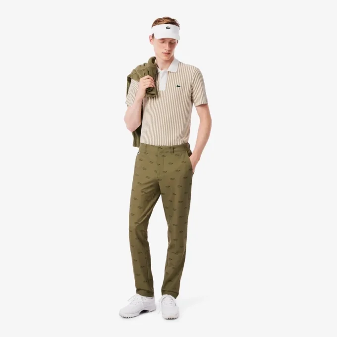 Thermoregulierendes gestreiftes Golf-Poloshirt für Herren Thermoregulierendes gestreiftes Golf-Poloshirt für Herren