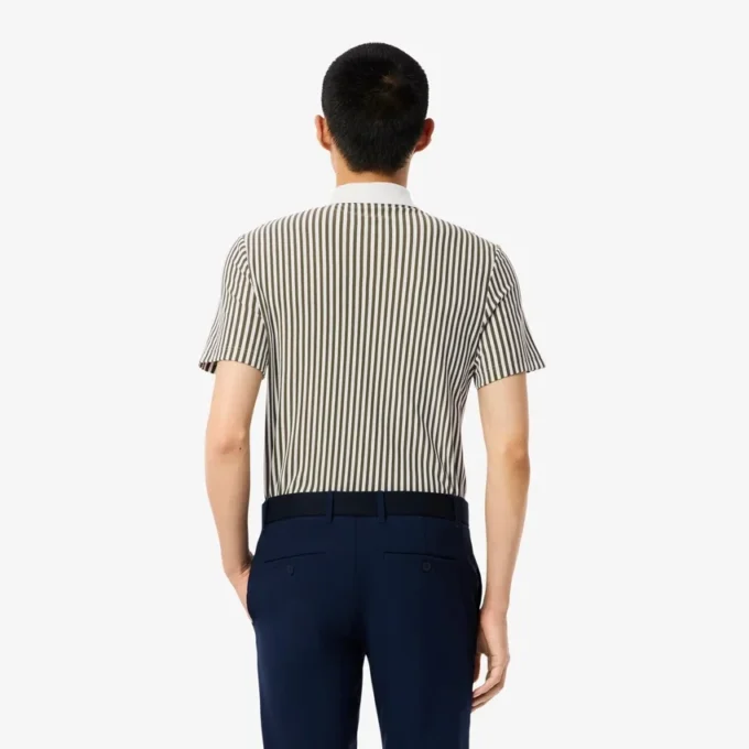 Thermoregulierendes gestreiftes Golf-Poloshirt für Herren Thermoregulierendes gestreiftes Golf-Poloshirt für Herren