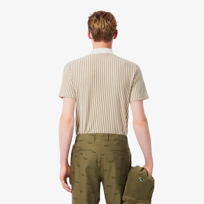 Thermoregulierendes gestreiftes Golf-Poloshirt für Herren Thermoregulierendes gestreiftes Golf-Poloshirt für Herren