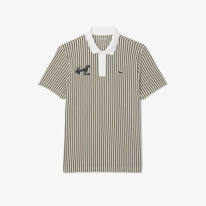 Thermoregulierendes gestreiftes Golf-Poloshirt für Herren Thermoregulierendes gestreiftes Golf-Poloshirt für Herren