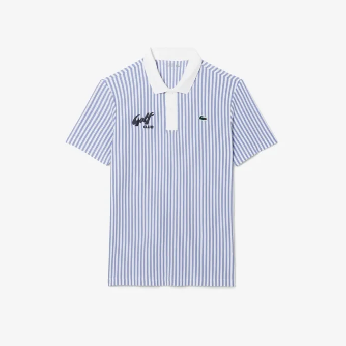 Thermoregulierendes gestreiftes Golf-Poloshirt für Herren Thermoregulierendes gestreiftes Golf-Poloshirt für Herren