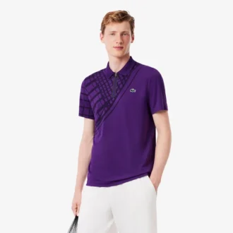 Ultra Dry Printed Slim Fit Tennis-Poloshirt für Herren