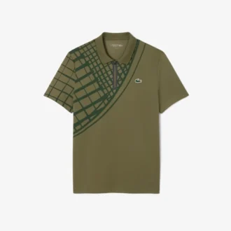 Ultra Dry Printed Slim Fit Tennis-Poloshirt für Herren