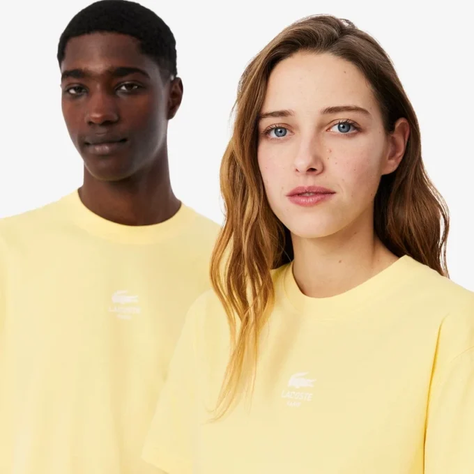 Unisex-Baumwoll-T-Shirt mit charakteristischem Print Unisex-Baumwoll-T-Shirt mit charakteristischem Print