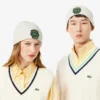 Unisex-Mütze aus gerippter Wolle mit Emblem