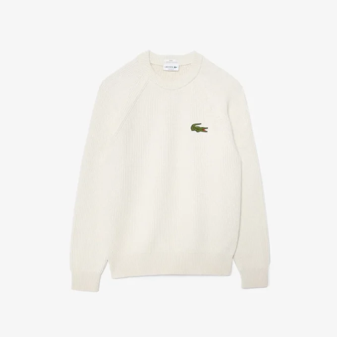 Unisex-Pullover aus gerippter Baumwolle mit Emblem Unisex-Pullover aus gerippter Baumwolle mit Emblem