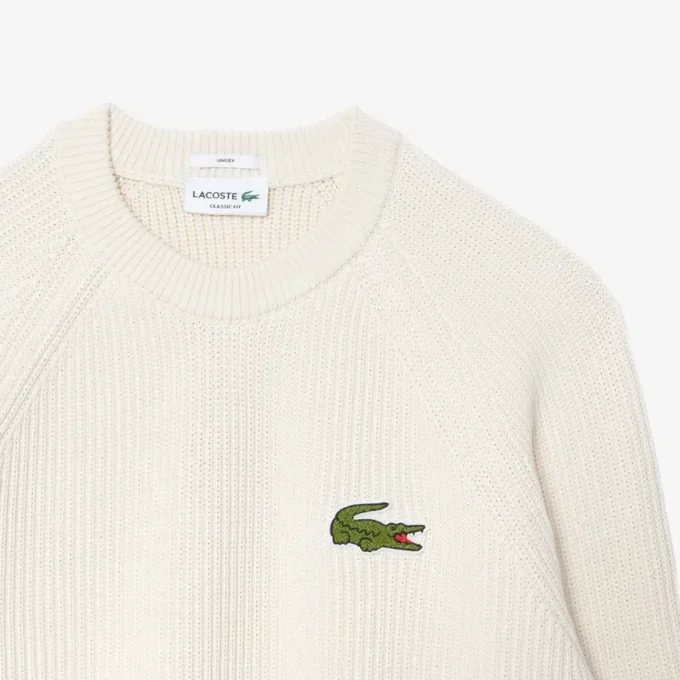 Unisex-Pullover aus gerippter Baumwolle mit Emblem Unisex-Pullover aus gerippter Baumwolle mit Emblem