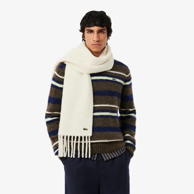 Unisex-Schal aus Alpaka-Wolle mit Fransen Unisex-Schal aus Alpaka-Wolle mit Fransen