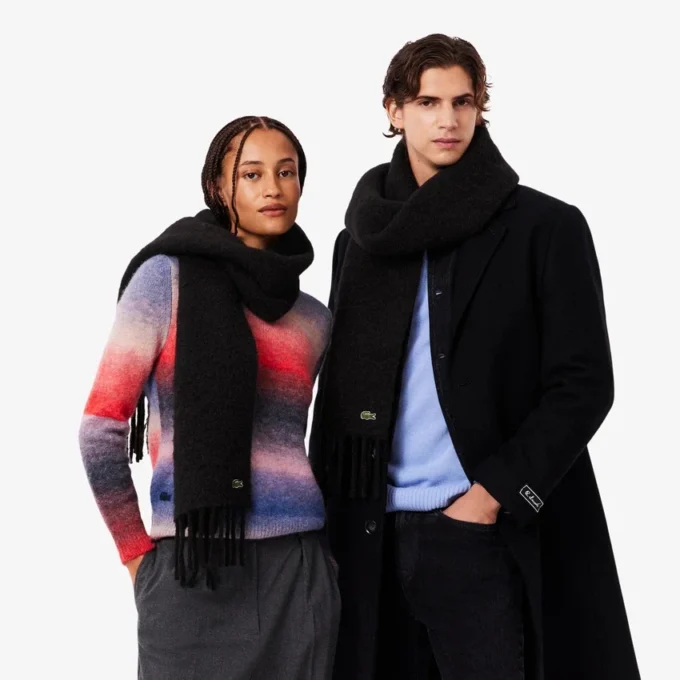 Unisex-Schal aus Alpaka-Wolle mit Fransen Unisex-Schal aus Alpaka-Wolle mit Fransen